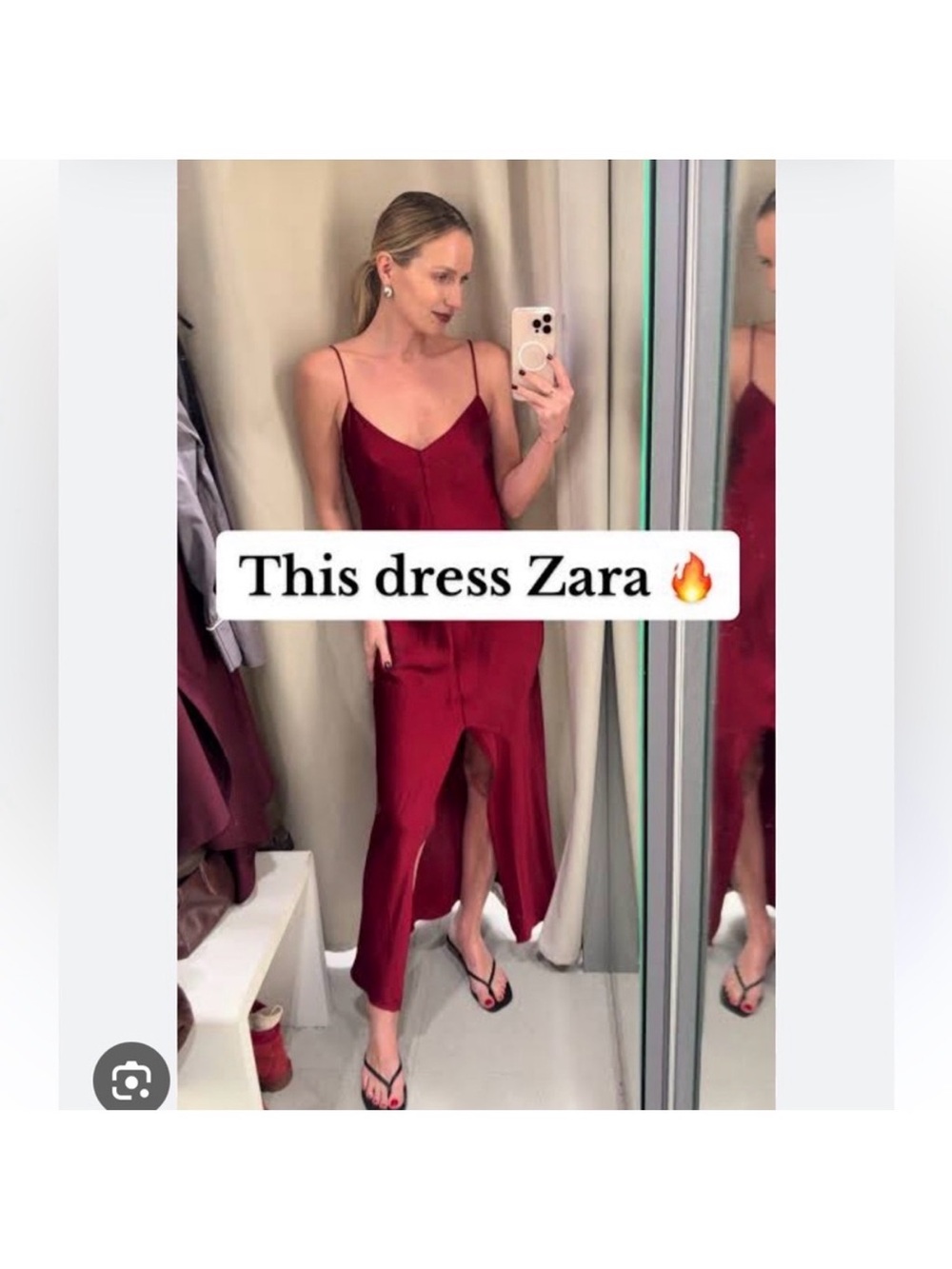 Zara Red satin slip Maxi Dress - Picture 4 of 15